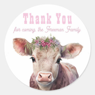 Heilige Koe Roze Dank u Stickers