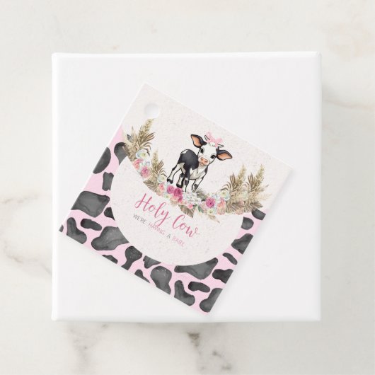Heilige Koe Roze koe print baby shower Bedankjes Labels (In situ)