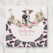 Heilige Koe Roze koe print baby shower Bedankjes Labels (Voorkant)
