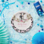 Heilige Koe Roze koe print baby shower Papieren Bordje (Feest)