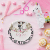 Heilige Koe Roze koe print baby shower Papieren Bordje (Feest)