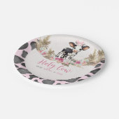 Heilige Koe Roze koe print baby shower Papieren Bordje (Gekanteld)