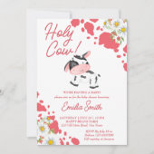 Heilige koe roze patroon schattig koe baby shower kaart (Voorkant)