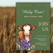 Heilige Koe Rustiek Boerderij Dier Verjaardagsfees Kaart