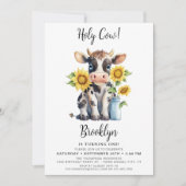 Heilige Koe Schattige Modern Boerderij Dier 1e Ver Kaart (Voorkant)