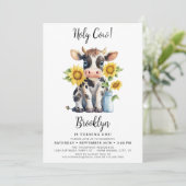 Heilige Koe Schattige Modern Boerderij Dier 1e Ver Kaart (Staand voorkant)