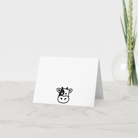 Heilige Koe Schattige Modern Kind verjaardagsfeest Bedankkaart (Achterkant)