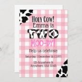 Heilige Koe Twee Moo-dy Birthday Uitnodiging (Voorkant / Achterkant)