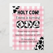 Heilige Koe Twee Moo-dy Birthday Uitnodiging (Voorkant / Achterkant)
