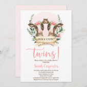 Heilige Koe Twins Baby shower Kaart (Voorkant / Achterkant)