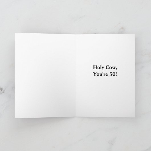 Heilige Koe, u bent 50! Leuke 50ste verjaardag Kaa Kaart (Binnen)