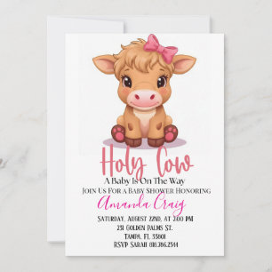 Heilige Koe Uitnodiging Baby Shower