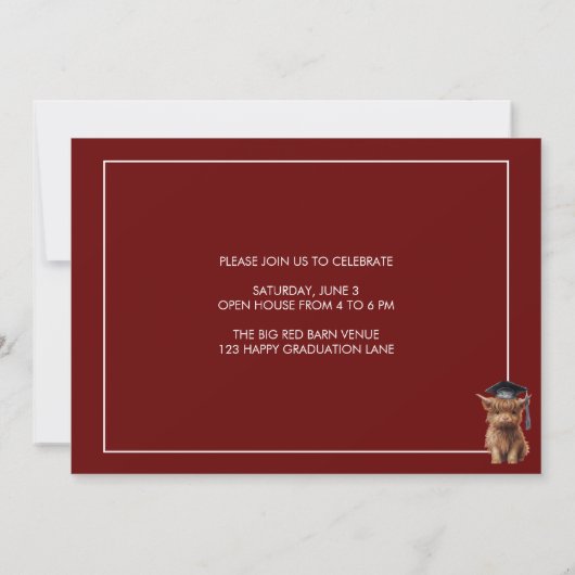 Heilige Koe! Uitnodiging voor afstuderen (Achterkant)