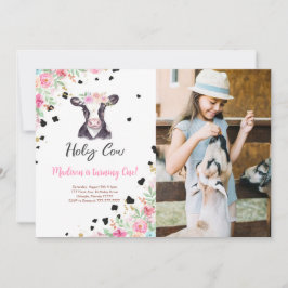Heilige Koe Verjaardag Foto Uitnodiging