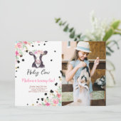 Heilige Koe Verjaardag Foto Uitnodiging (Staand voorkant)
