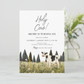 Heilige Koe Verjaardag Koe Partij Waterverf Schatt Kaart (Staand voorkant)