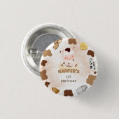 Heilige Koe Verjaardagsfeestje Ronde Button 3,2 Cm (Voorkant /achterkant)