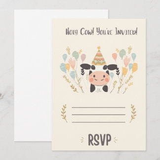 Heilige Koe Verjaardagsuitnodiging met RSVP | Bewe Kaart