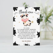 Heilige Koe Waterverf Baby shower Rustiek Bedankkaart (Staand voorkant)