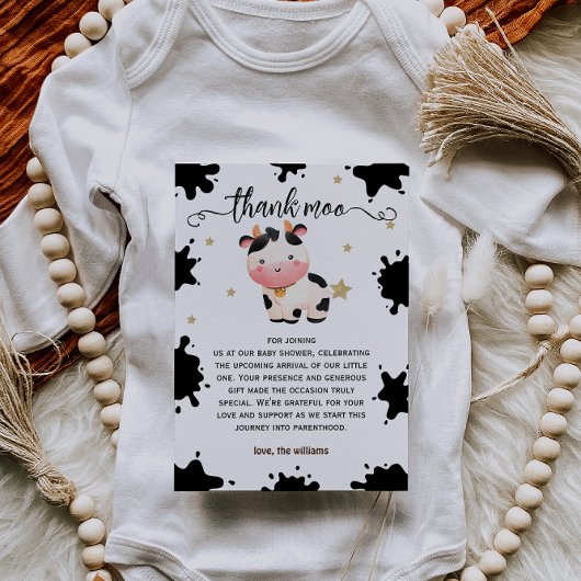 Heilige Koe Waterverf Baby shower Rustiek Bedankkaart