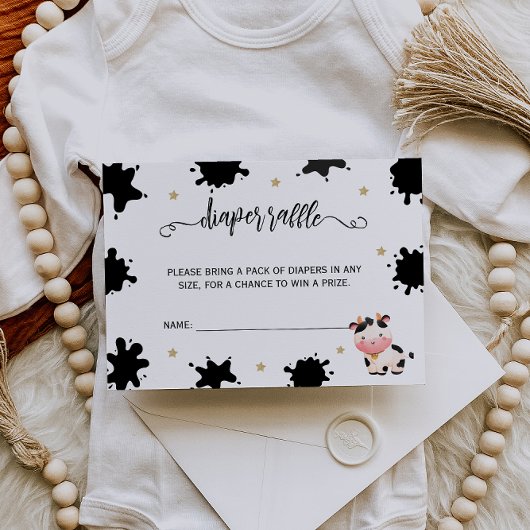 Heilige koe waterverf luierloterij informatiekaartje