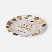 Heilige koe waterverf schattig verjaardagsfeest papieren bordje (Gekanteld)