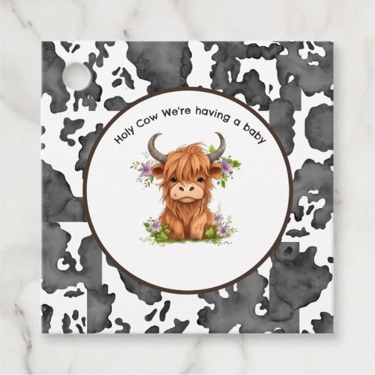 Heilige Koe, we hebben een Baby Bedankjes Labels (Voorkant)