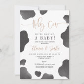 Heilige Koe, we hebben een Baby, Koe Baby shower Kaart (Voorkant)