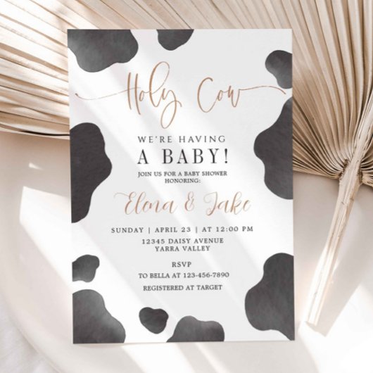 Heilige Koe, we hebben een Baby, Koe Baby shower Kaart