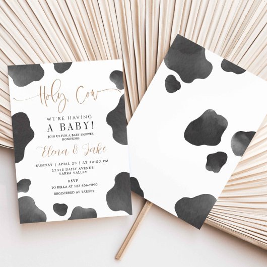 Heilige Koe, we hebben een Baby, Koe Baby shower Kaart