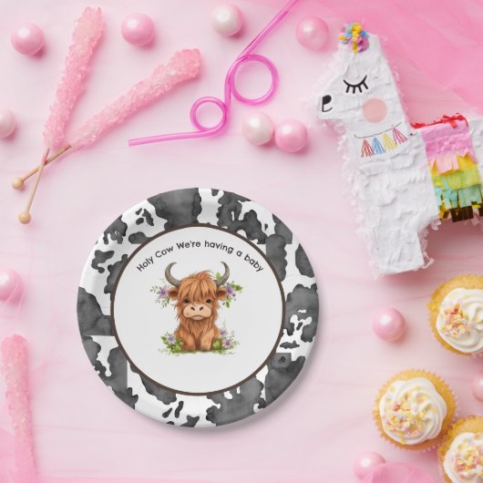 Heilige Koe, we hebben een Baby Papieren Bordje (Feest)