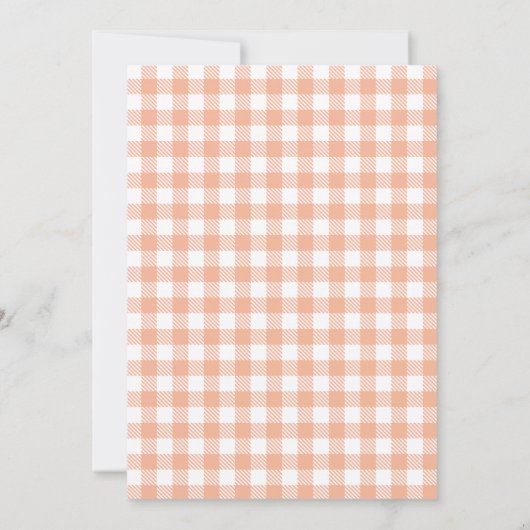 Heilige Koe We hebben een Baby Rustic Peach Plaid Bedankkaart (Achterkant)