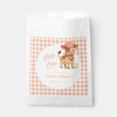 Heilige Koe, we hebben een Baby Rustic Peach Plaid Bedankzakje (Voorkant)