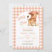 Heilige Koe We hebben een Baby Rustic Peach Plaid Kaart (Voorkant)