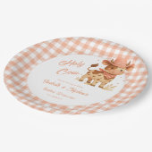 Heilige Koe, we hebben een Baby Rustic Peach Plaid Papieren Bordje (Gekanteld)
