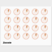 Heilige Koe, we hebben een Baby Rustic Peach Plaid Ronde Sticker (Vel)