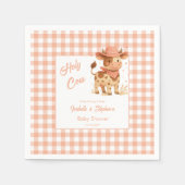 Heilige Koe, we hebben een Baby Rustic Peach Plaid Servet (Voorkant)