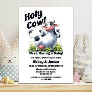 Heilige Koe, we hebben een Baby shower Kaart