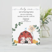 Heilige Koe, we hebben een tweeling baby shower Kaart (Staand voorkant)