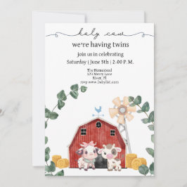 Heilige Koe, we hebben een tweeling baby shower Kaart