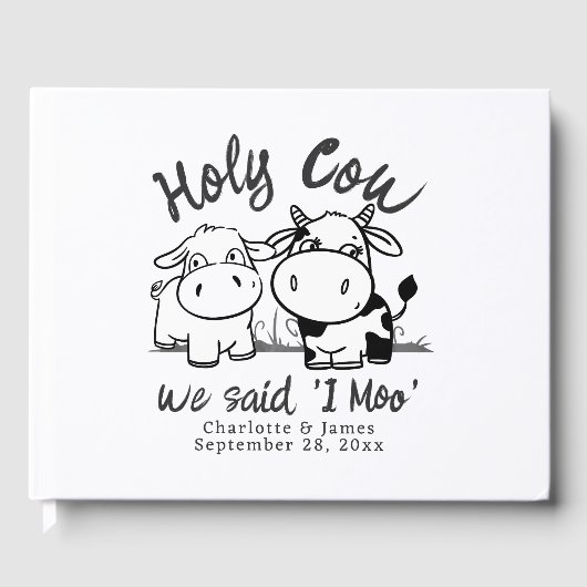 Heilige Koe, we zeiden dat ik Moo gepersonaliseerd Gastenboek (Voorkant)