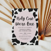 Heilige Koe We Zijn Eén Tweelingmeisje 1e Verjaard Kaart