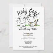 Heilige Koe We zullen zeggen ik moo bruiloft Kaart (Voorkant)