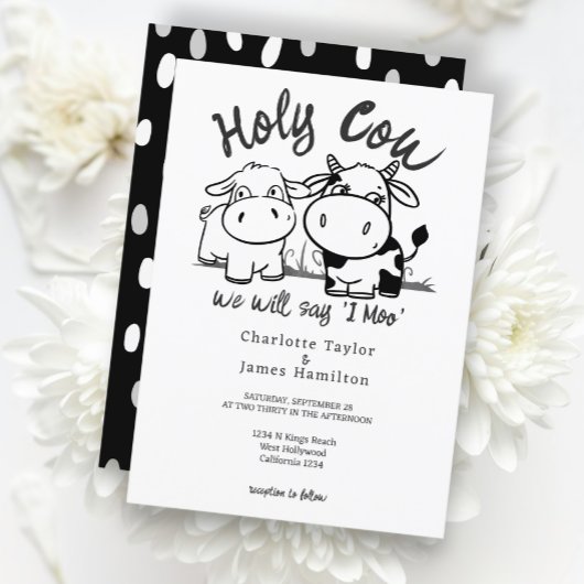 Heilige Koe We zullen zeggen ik moo bruiloft Kaart