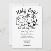 Heilige Koe We zullen zeggen ik moo bruiloft Kaart (Voorkant)
