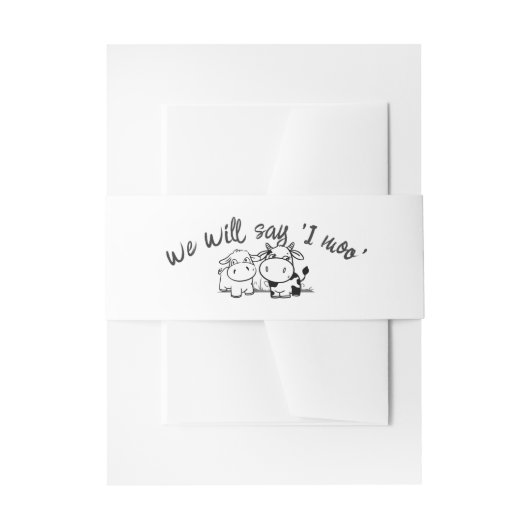 Heilige Koe We zullen zeggen ik moo bruiloft Uitnodigingen Wikkel (Voorkant Voorbeeld)