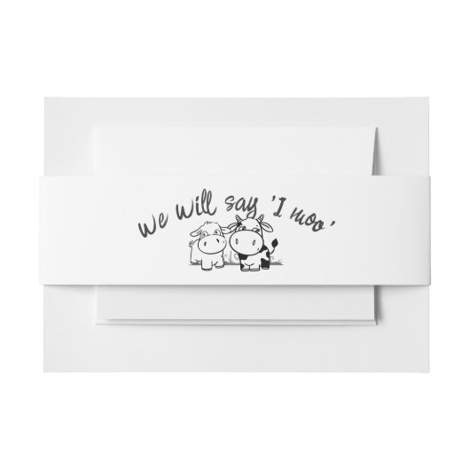 Heilige Koe We zullen zeggen ik moo bruiloft Uitnodigingen Wikkel (Voorkant Voorbeeld)