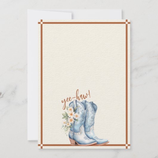 Heilige Koe Westerne bruidsdoucheuitnodiging Kaart (Achterkant)