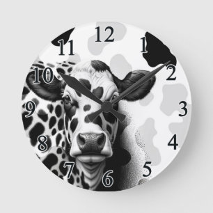 Heilige Koe! Zwart & Wit Landelijk Country Western Ronde Klok