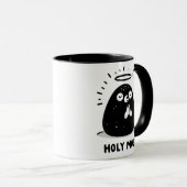 Heilige Koe Zwervende Mol Mug – Schattige Biddende Mok (Voorkant rechts)